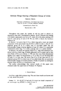 Artinian Rings Having a Nilpotent Group of Units