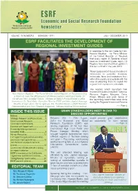 ESRF FACILITATES the DEVELOPMENT of REGIONAL INVESTMENT GUIDES in Response to the Call Made by Hon