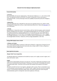 Extracts from the Olympic Explanatory Book