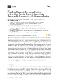From Rural Spaces to Peri-Urban Districts: Metropolitan Growth, Sparse Settlements and Demographic Dynamics in a Mediterranean Region