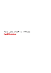 Nokia Lumia Error Code 86000C0a