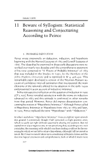 Statistical Reasoning and Conjecturing According to Peirce