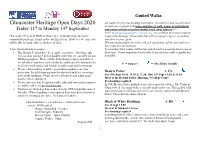 Gloucester Heritage Open Days 2020 All Walks Are Free, but Booking Is Essential