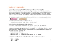 Logic in Programming