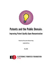 Patents and the Public Domain: Improving Patent Quality Upon Reexamination