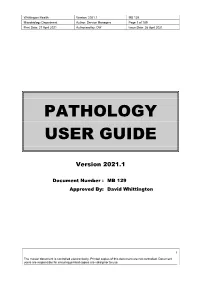 Pathology User Guide