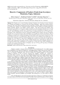 Bioactive Components of Pandan's Fruits from Jayawijaya Mountains