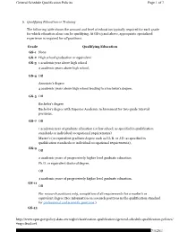 Definitions of Qualifying Education