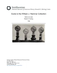 Guide to the William J. Hammer Collection