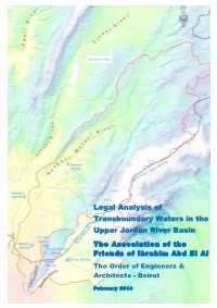 Legal Analysis of Transboundary Waters in the Upper Jordan River Basin