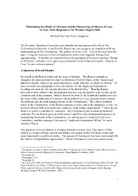 Response to Windsor Report
