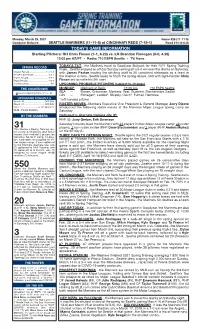 Today's Game Information