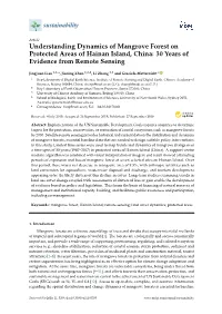 Understanding Dynamics of Mangrove Forest on Protected Areas of Hainan Island, China: 30 Years of Evidence from Remote Sensing