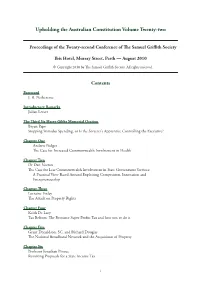 Upholding the Australian Constitution Volume Twenty-Two
