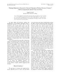 Helping Students to Succeed in General Education Political Science Courses? Online Assignments and In-Class Activities