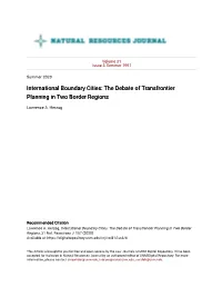 International Boundary Cities: the Debate of Transfrontier Planning in Two Border Regions