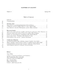 MATTERS of GRAVITY, a Newsletter for the Gravity Community, Number 3