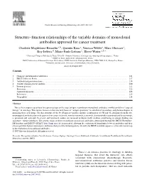 Structure–Function Relationships of the Variable Domains of Monoclonal
