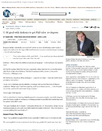 U-M Grad with Dyslexia to Get Phd After 10 Degrees | Freep.Com | Detroit Free Press