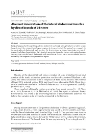 Aberrant Innervation of the Lateral Abdominal Muscles by Direct Branch of L4 Nerve