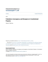 Federalism, Convergence, and Divergence in Constitutional Property