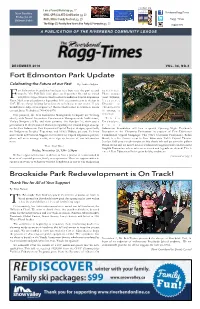 Fort Edmonton Park Update Brookside Park Redevelopment Is on Track!