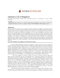 Optimal Levels of Happiness by Robert Biswas-Diener, Portland State University and Noba, & Christopher W