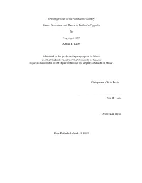 Reviving Ballet in the Nineteenth Century: Music, Narrative, and Dance in Delibes's Coppélia by Arthur E. Lafex Submitted To