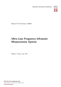 Ultra Low Frequency Infrasonic Measurement System
