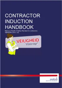 CONTRACTOR INDUCTION HANDBOOK Minimum Health & Safety Standard for Contractors VERSION: 2015 – 02