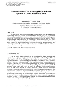 Dissemination of the Archetypal Field of Don Quixote in Camil Petrescu's