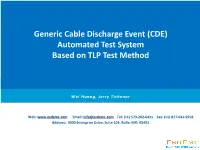 Generic Cable Discharge Event (CDE) Automated Test System Based on TLP Test Method