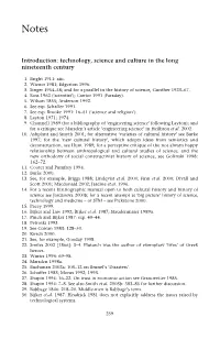 Introduction: Technology, Science and Culture in the Long Nineteenth Century