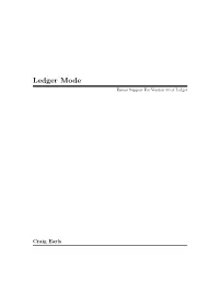 Ledger Mode Emacs Support for Version 3.0 of Ledger