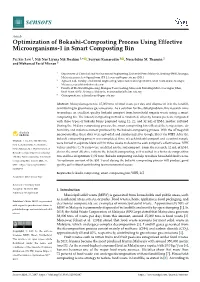 Optimization of Bokashi-Composting Process Using Effective Microorganisms-1 in Smart Composting Bin