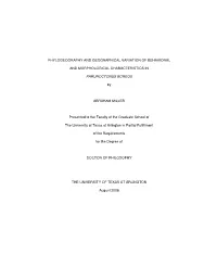 Phylogeography and Geographical Variation of Behavioral