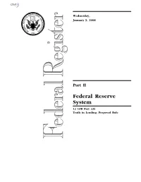 Regulation Z; Docket No