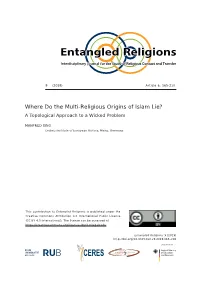 Where Do the Multi-Religious Origins of Islam Lie? a Topological Approach to a Wicked Problem