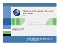 Abusing Transparent Proxies with Flash V2.00