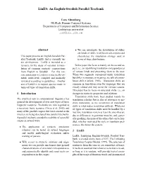 Lines: an English-Swedish Parallel Treebank