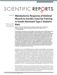 Metabolomic Response of Skeletal Muscle to Aerobic Exercise Training