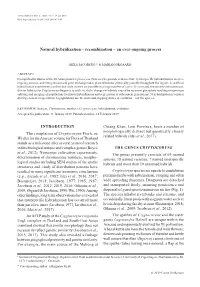 Natural Hybridization – Recombination – an Ever-Ongoing Process