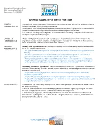 Sweating Bullets: Hyperhidrosis Fact Sheet