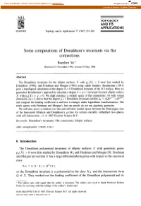 TOPOLOGY ANDITS APPLICATIONS Some Computations of Donaldson's