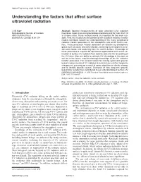 Understanding the Factors That Affect Surface Ultraviolet Radiation