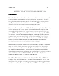 4. Production, Import/Export, Use, and Disposal