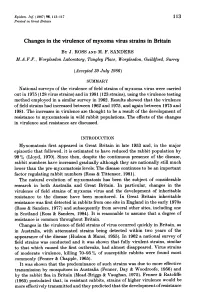 Changes in the Virulence of Myxoma Virus Strains in Britain by J