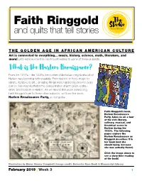 Faith Ringgold the Studiowith and Quilts That Tell Stories ART HIST RY KIDS
