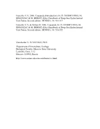 Ivanenko V.N. 2006. Copepoda (Introduction). In: D. DESBRYERES, M