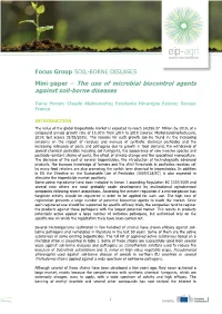 Mini-Paper – the Use of Microbial Biocontrol Agents Against Soil-Borne Diseases